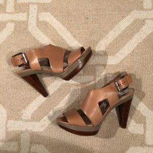 Michael Kors leather open toe heels